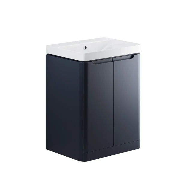 Novello Talvex 605mm 2 Door Floor Standing Basin Unit - Matt Indigo