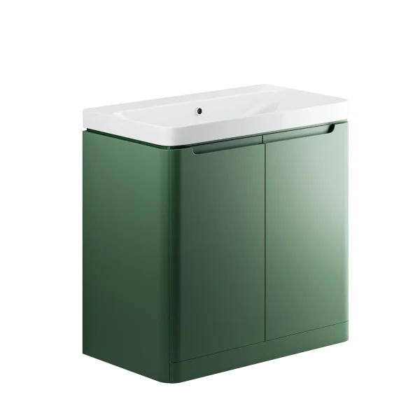 Novello Talvex 805mm 2 Door Floor Standing Basin Unit - Matt Sage Green