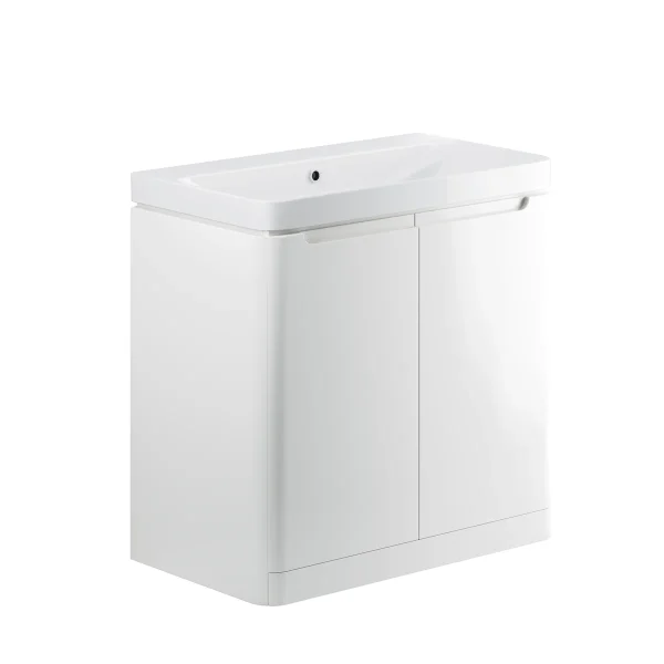 Novello Talvex 805mm 2 Door Floor Standing Basin Unit - White Gloss