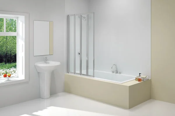 Merlyn 850x1400mm 4-Fold Bath Screen (8mm)