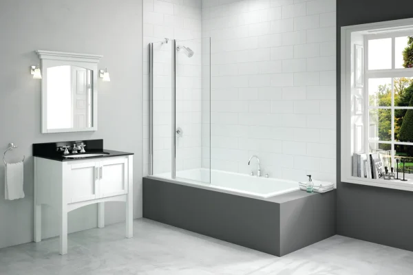 Merlyn 900x1500mm 2-Panel Square Folding Bath Screen (6mm)