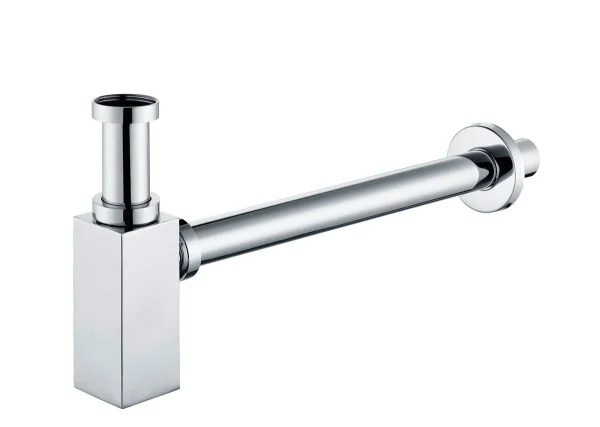 Novello Modern Square Bottle Trap - Chrome