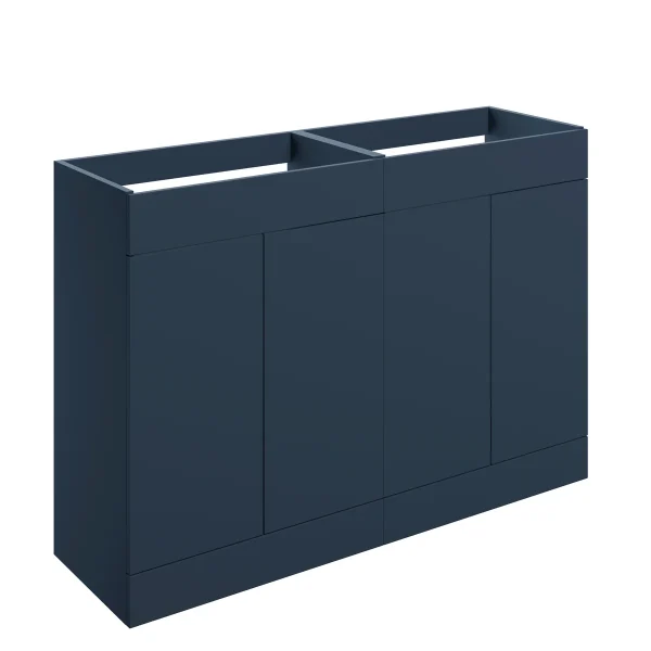 Novello Xalvex 1180mm Floor Standing 4 Door Basin Unit (No Top) - Matt Deep Blue
