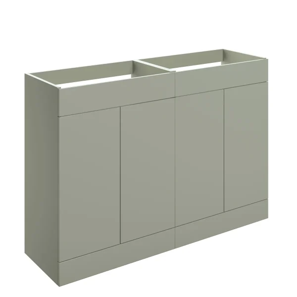 Novello Xalvex 1180mm Floor Standing 4 Door Basin Unit (No Top) - Matt Olive Green