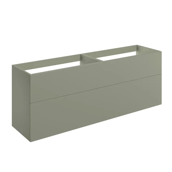 Novello Xalvex 1180mm Wall Hung 4 Drawer Basin Unit (No Top) - Matt Olive Green
