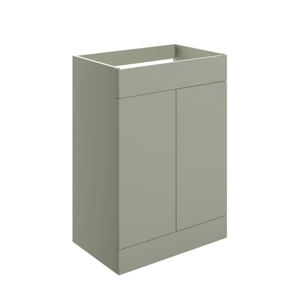 Novello Xalvex 590mm Floor Standing 2 Door Basin Unit (No Top) - Matt Olive Green
