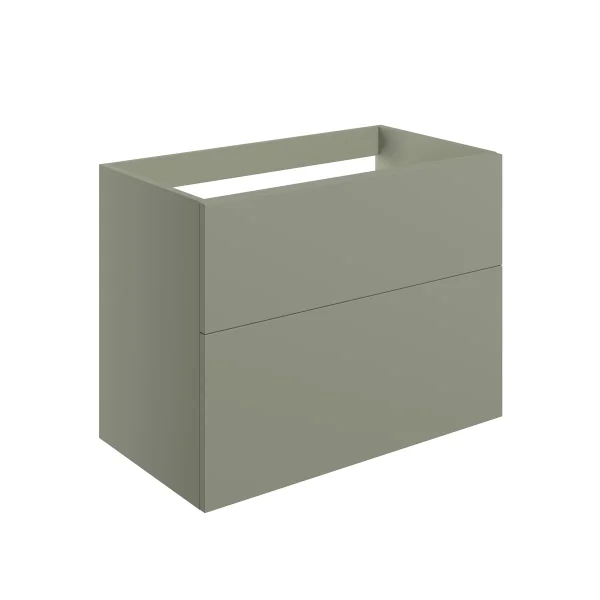 Novello Xalvex 790mm Wall Hung 2 Drawer Basin Unit (No Top) - Matt Olive Green