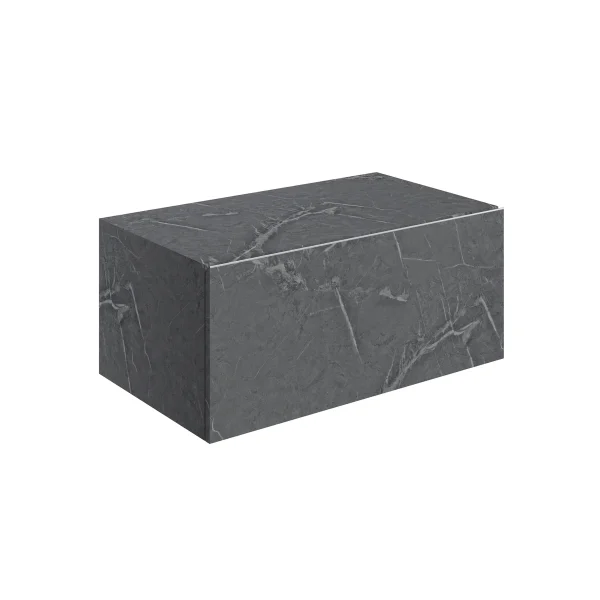 Novello Yavira 800mm Wall Hung Storage Drawer - Grey Marble
