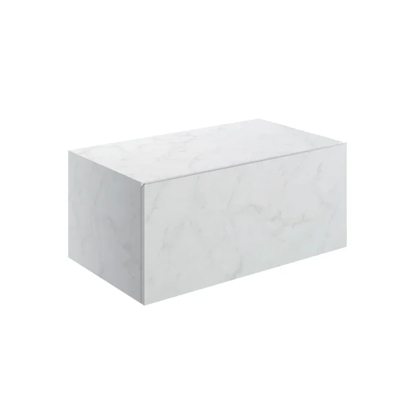 Novello Yavira 800mm Wall Hung Storage Drawer - White Marble