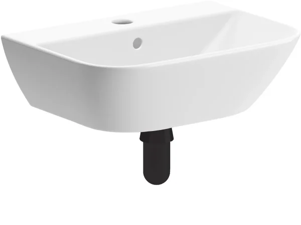 Novello Zelvex 450 x 320mm 1TH Cloakroom Basin & Black Bottle Trap