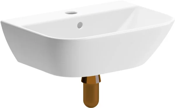 Novello Zelvex 450 x 320mm 1TH Cloakroom Basin & Brushed Bronze Bottle Trap