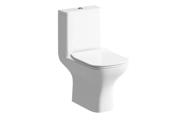 Novello Zelvex Rimless Short Projection Close Coupled Open Back Wc & Slim Soft Close Seat