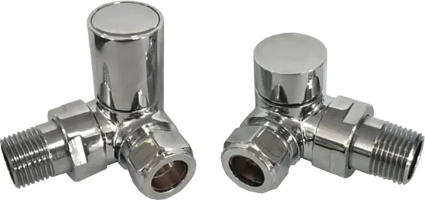 Novello Patterned Chrome Radiator Valves - Corner
