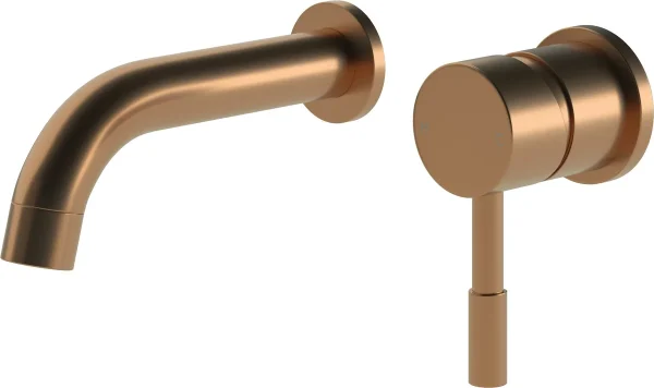 Novello Dovira 155mm Wall Mounted Basin Mixer - Brushed Bronze