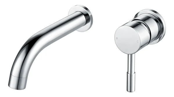 Novello Dovira 155mm Wall Mounted Basin Mixer - Chrome