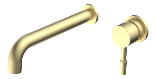 Novello Dovira 220mm Wall Mounted Basin Mixer - Brushed Brass