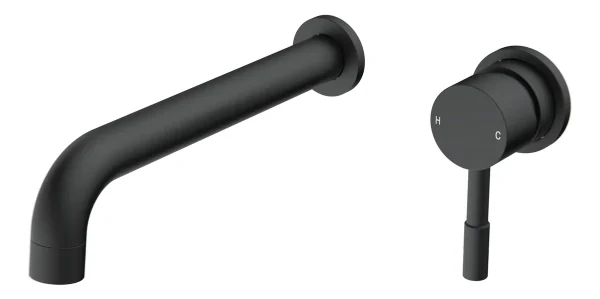 Novello Dovira 220mm Wall Mounted Basin Mixer - Matt Black