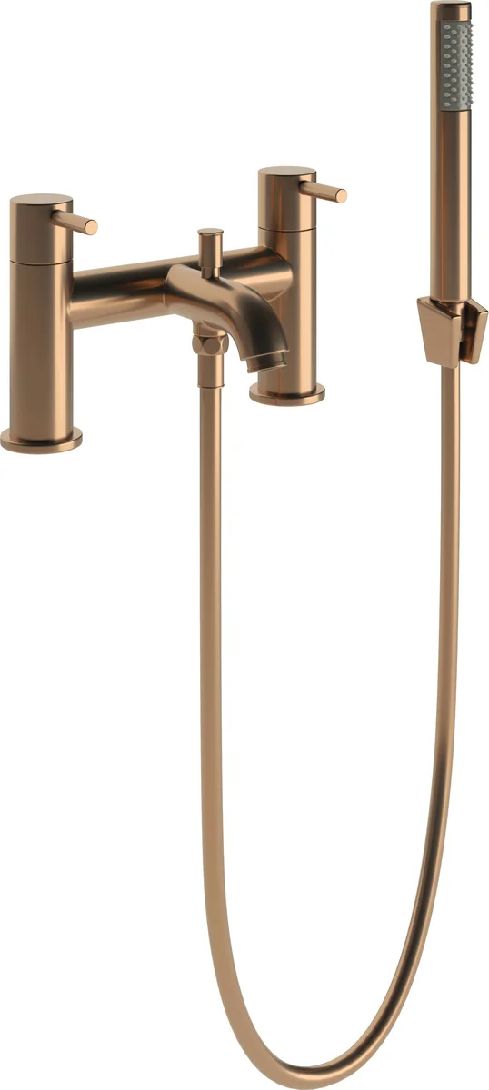 Novello Dovira Bath/Shower Mixer & Bracket - Brushed Bronze