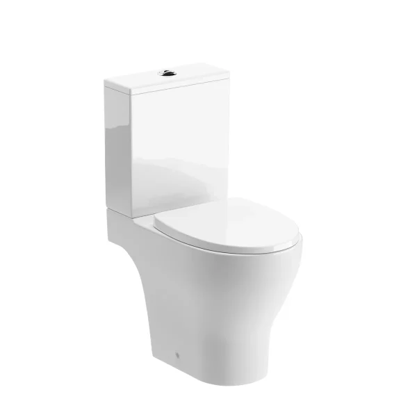 Novello Ilyra Rimless Short Projection Close Coupled Open Back Wc & Soft Close Seat