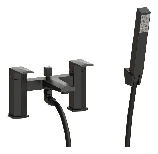 Novello Iravex Bath/Shower Mixer & Bracket - Matt Black