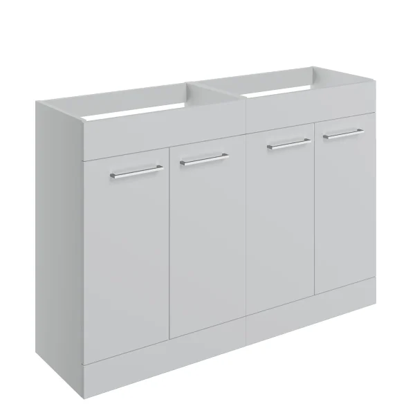 Novello Nolvra 1180mm Floor Standing 2 Door Basin Unit Run (No Top) - Grey Gloss