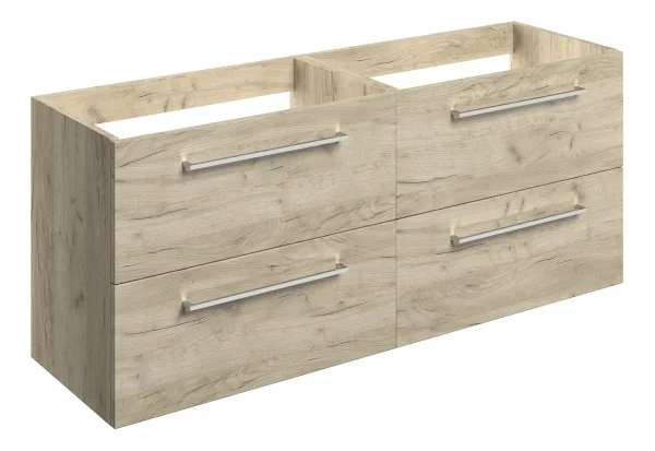 Novello Nolvra 1180mm Wall Hung 2 Drawer Basin Unit Run (No Top) - Oak
