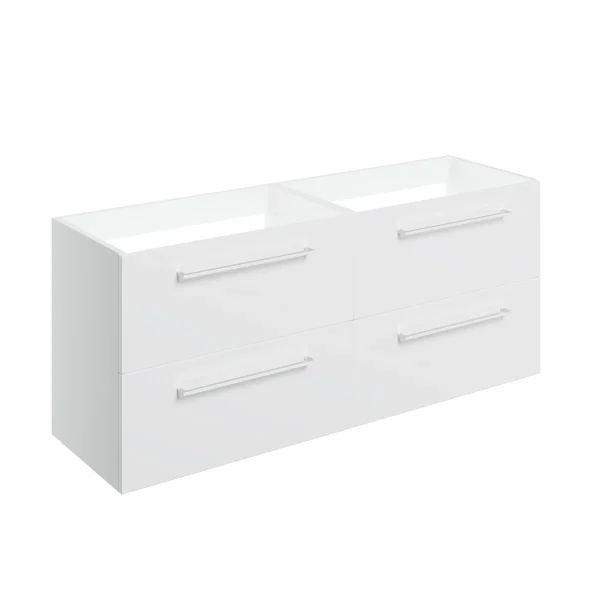 Novello Nolvra 1180mm Wall Hung 2 Drawer Basin Unit Run (No Top) - White Gloss