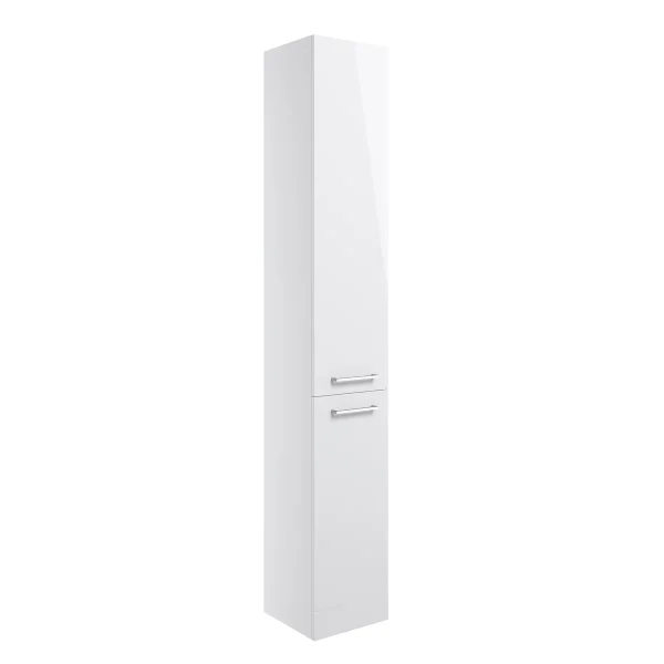 Novello Corvix 350mm Floor Standing 2 Door Tall Unit - White Gloss