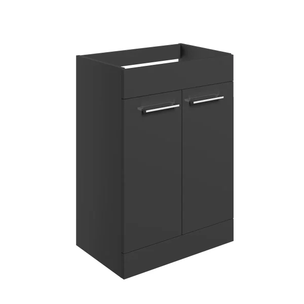 Novello Nolvra 590mm Floor Standing 2 Door Basin Unit (No Top) - Anthracite Gloss