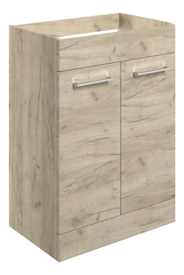 Novello Nolvra 590mm Floor Standing 2 Door Basin Unit (No Top) - Oak