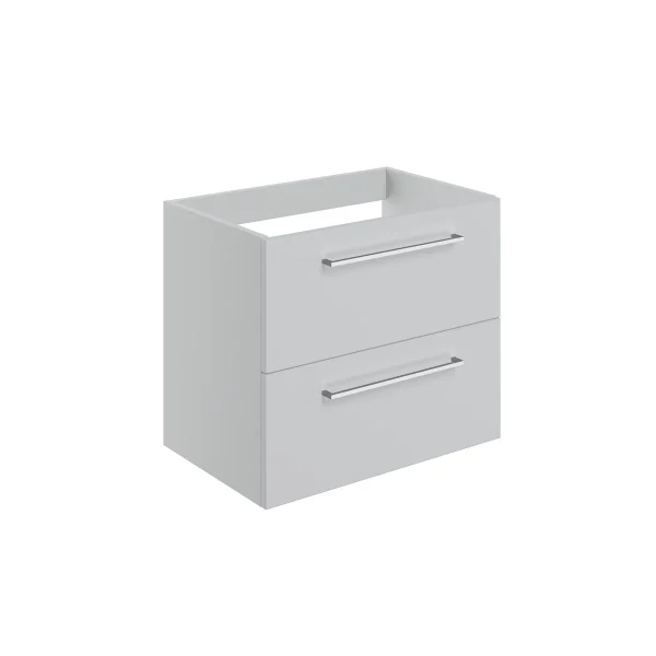 Novello Nolvra 590mm Wall Hung 2 Drawer Basin Unit (No Top) - Grey Gloss