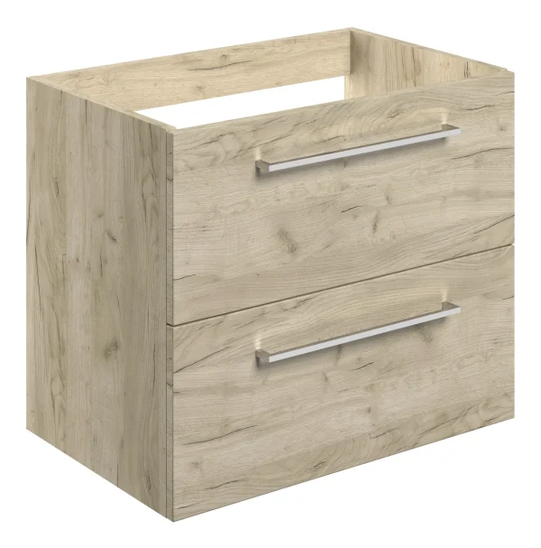 Novello Nolvra 590mm Wall Hung 2 Drawer Basin Unit (No Top) - Oak