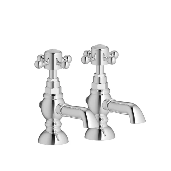 Novello Qalixa Basin Pillar Taps - Chrome