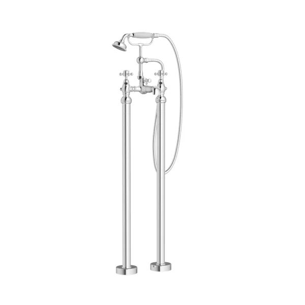 Novello Qalixa Floor Standing Bath/Shower Mixer & Shower Kit - Chrome