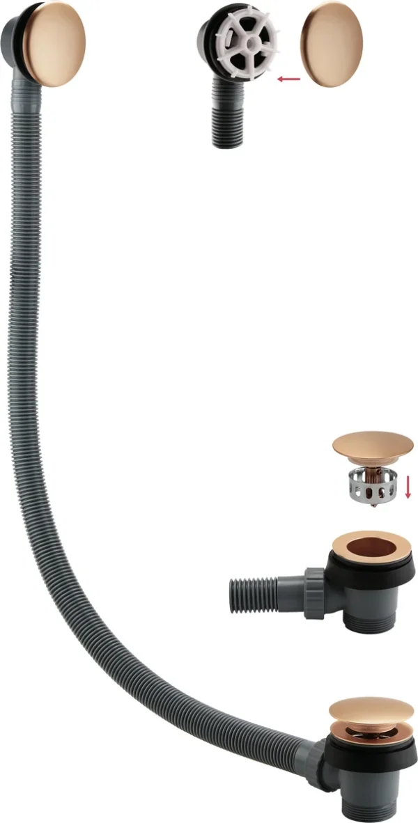 Novello Sprung Bath Waste & Overflow - Brushed Bronze