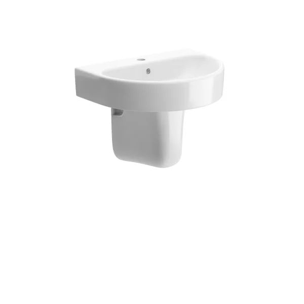 Novello Delvex 555 x 430mm 1TH Basin & Semi Pedestal