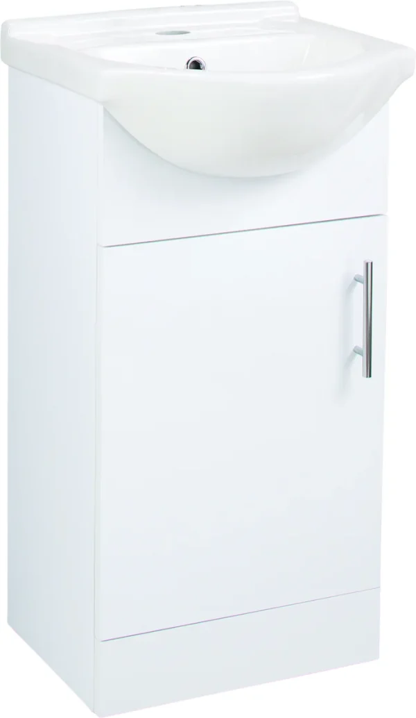 Novello Henvra 450mm Basin Unit & Basin - White Gloss