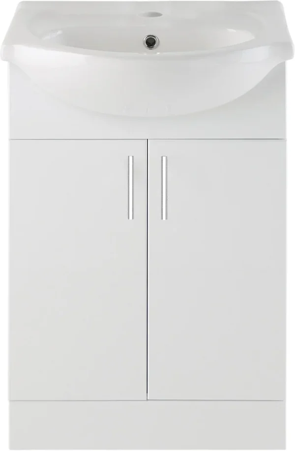 Novello Henvra 655mm Basin Unit & Basin - White Gloss