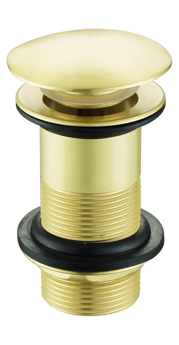 Novello Unslotted Mushroom Basin Waste (1 1/4") - Brushed Brass