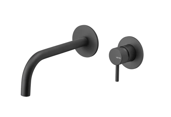Vema Maira Wall Mounted Basin Mixer - Matt Black