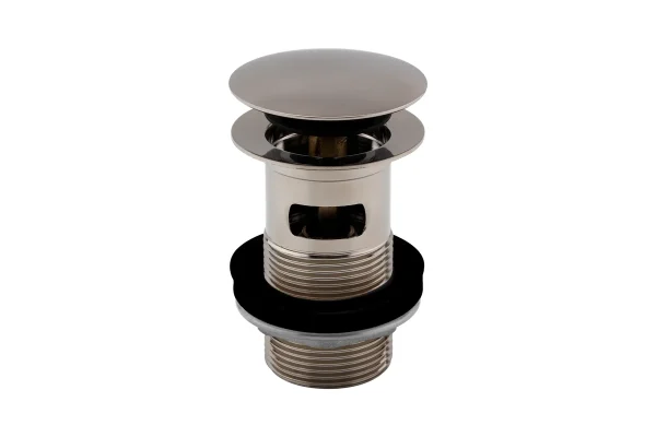 Vema Slotted Push Button Waste - Stainless Steel