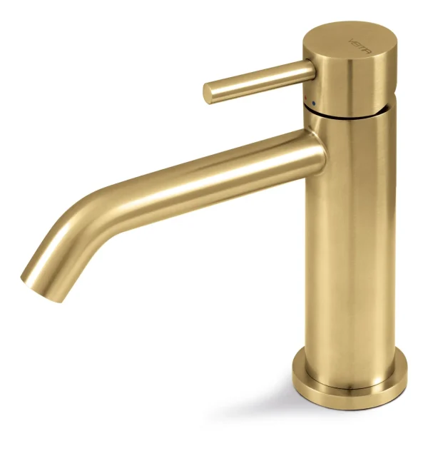 Vema Tiber Basin Mixer - Brushed Brass