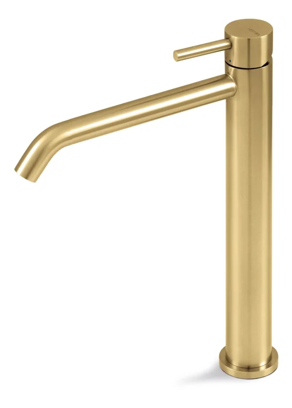 Vema Tiber Tall Basin Mixer - Brushed Brass