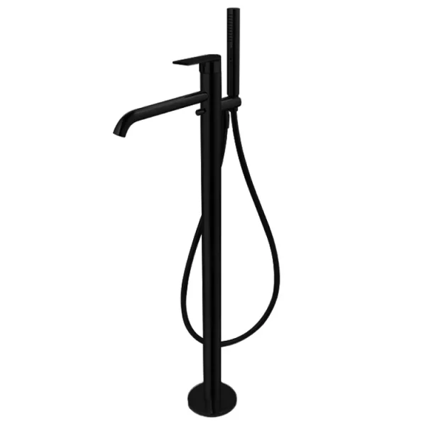 Vema Timea Floor Standing Bath/Shower Mixer - Matt Black