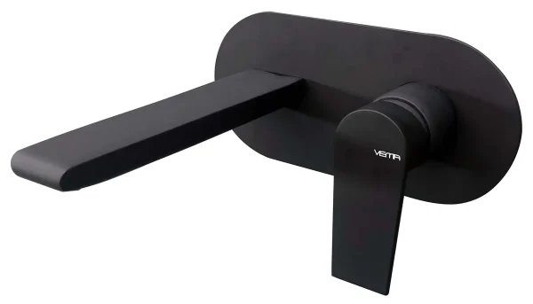 Vema Timea Wall Mounted Basin Mixer - Matt Black