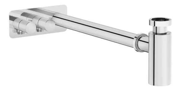 VitrA Bottle Trap for Basins w/Isolation Taps (Asymmetric) - Chrome