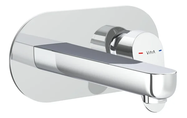 VitrA Flow Round Wall Mounted Basin Mixer - Chrome