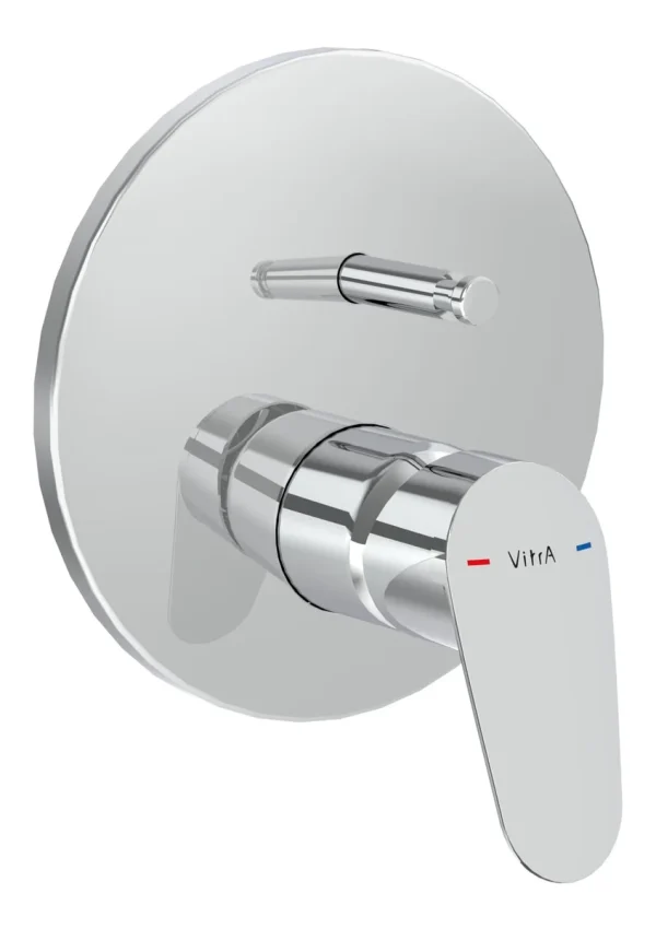 VitrA Flow Round Wall Mounted Bath Mixer Valve - Chrome