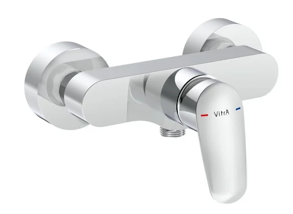 VitrA Flow Round Wall Mounted Shower Mixer - Chrome