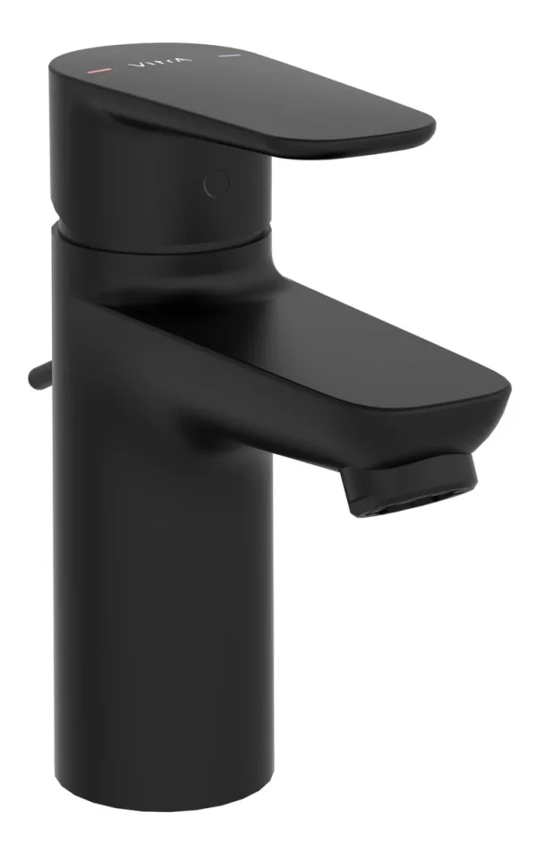 VitrA Flow Soft Basin Mixer w/Waste Lever - Matt Black